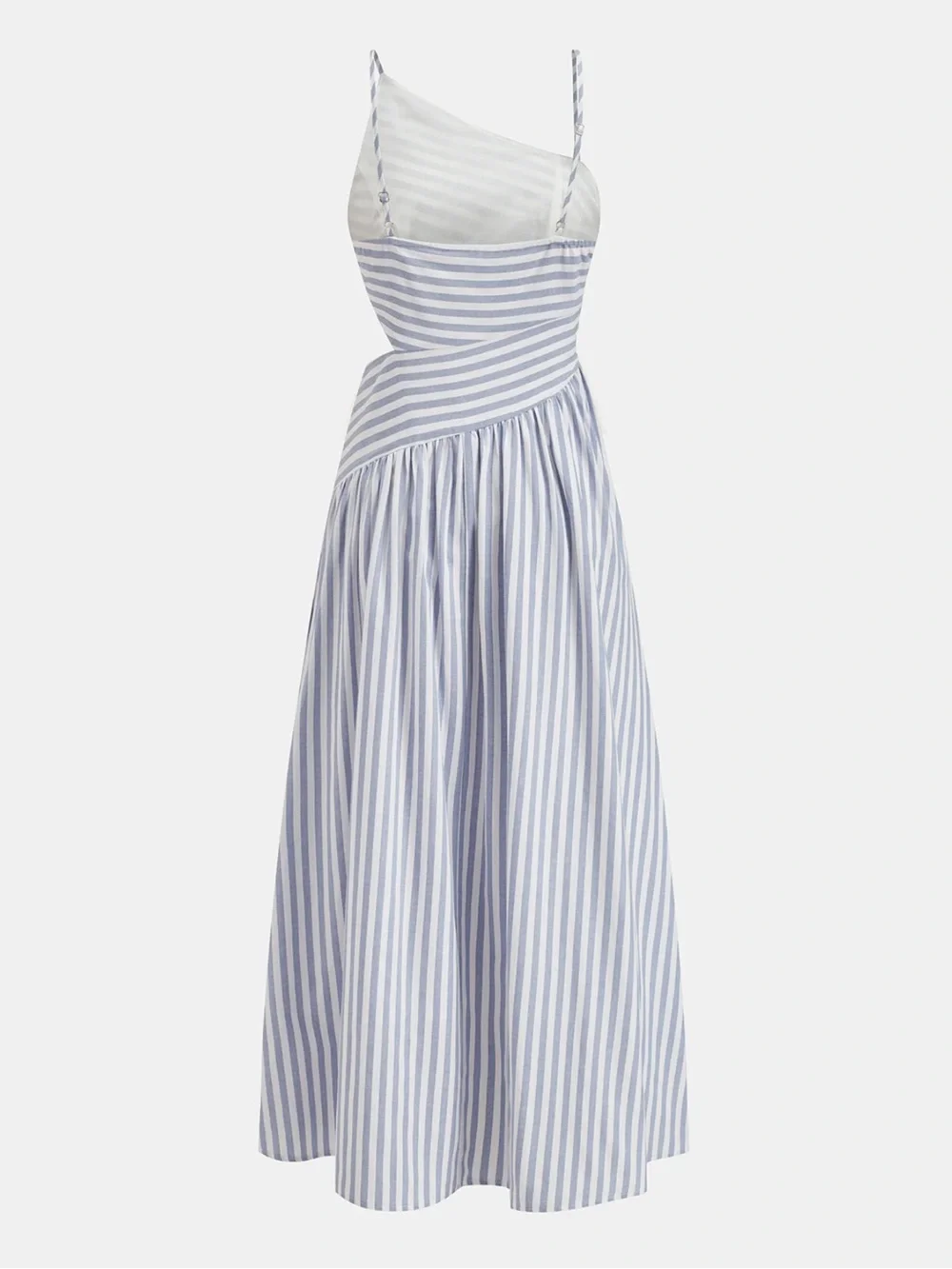 Commense Blue and White Striped One-Shoulder Cutout Midi Dress - Picture 5 of 5
